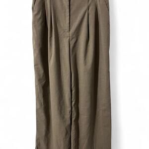 Hm brown high waisted wide leg pants